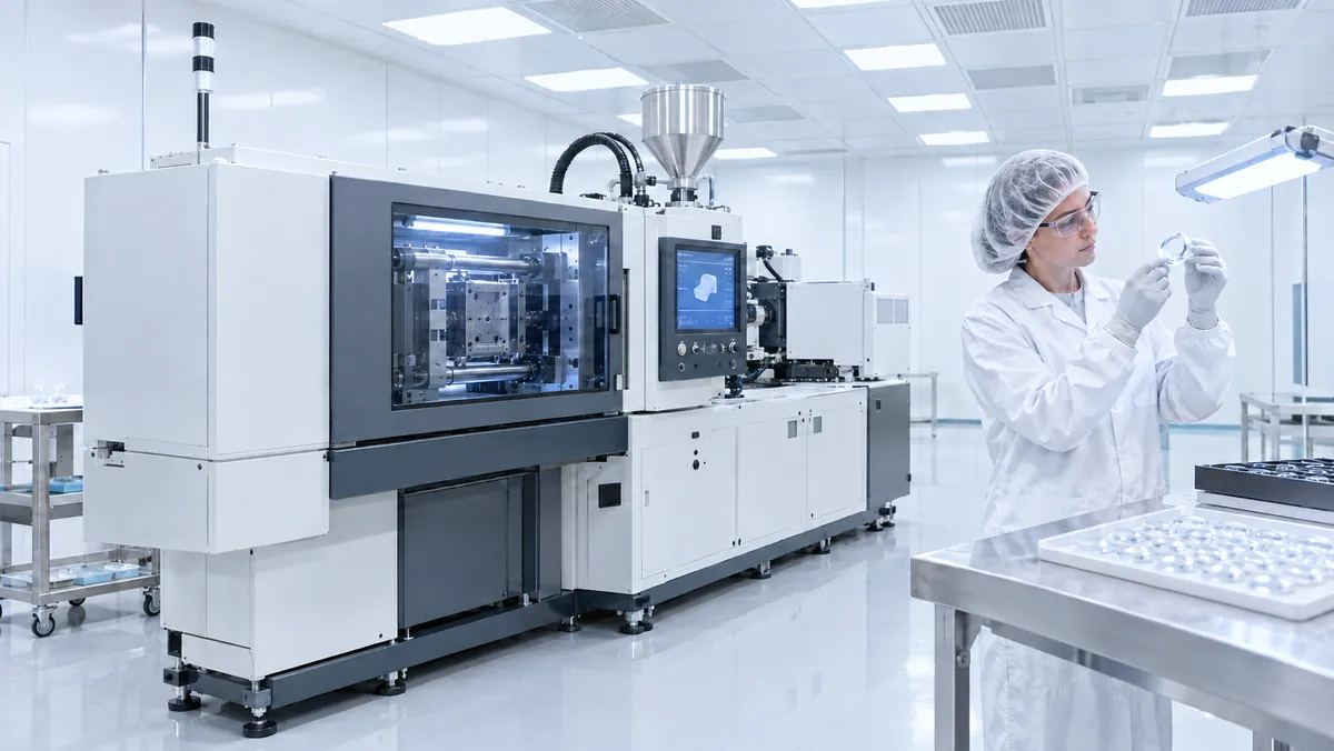 All-electric precision molding machine in a clean-room molding cell