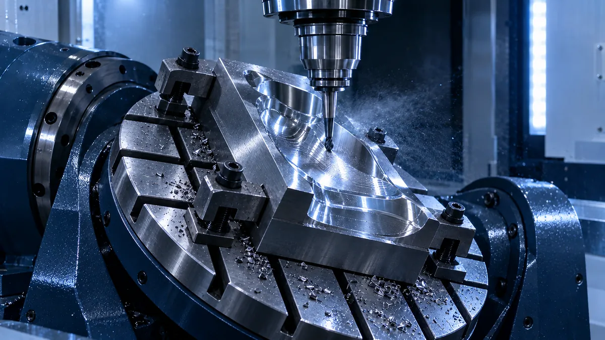 Five-axis high-speed milling of a mold cavity
